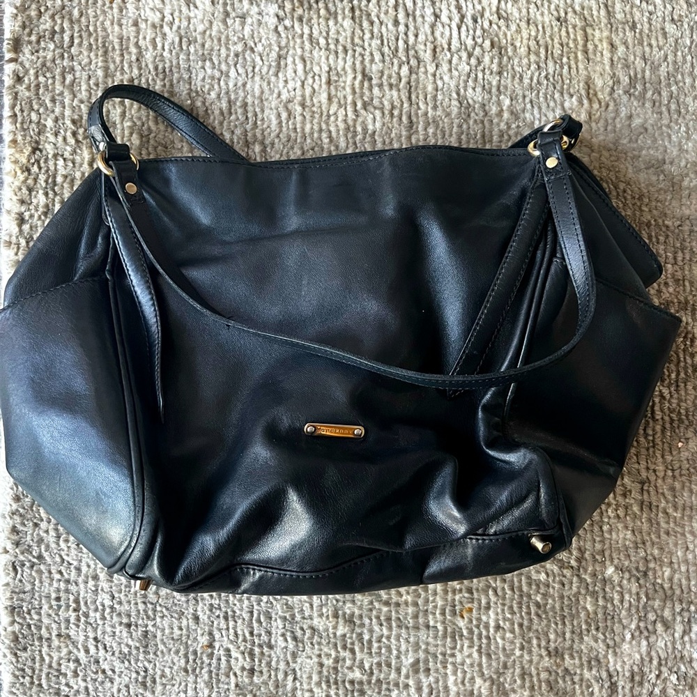 Burberry black leather shoulder bag